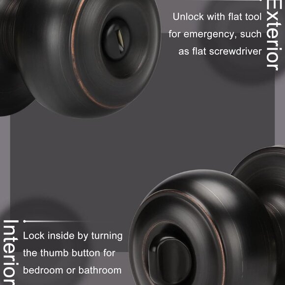 Oil-Rubbed Bronze Interior Door Knob - Picture 2 of 4